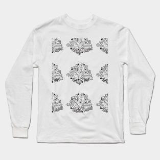 Leaf Doodle Seamless Surface Pattern Design Long Sleeve T-Shirt